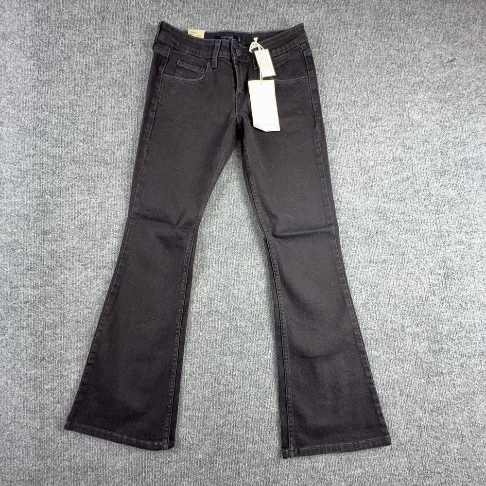 Y2K Levi's 518 Superlow Bootcut Jeans Juniors 1 Short Black Low Rise Stretch